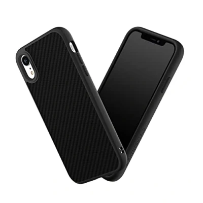 Afbeelding van RHINOSHIELD Hoesje compatibel met [iPhone XR] SolidSuit dunne beschermhoes schokabsorberende technologie en premium matte afwerking, verwisselbare fotolens contour koolstofvezel