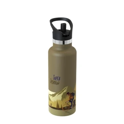 Image de Super Sparrow Gourde Isotherme 500ml Bouteille INOX Ultra Légère 18/10 Sans BPA, Bouche Standard Pour Sport, Voyages, École, Bureau, Maison