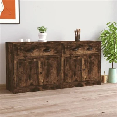 Afbeelding van vidaXL Dressoirs 2 st bewerkt hout gerookt eikenkleurig