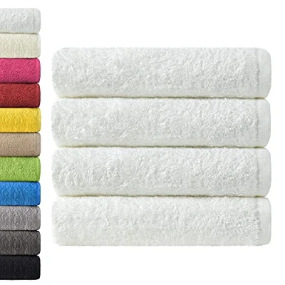Afbeelding van NatureMark Set van 4 badhanddoeken, wit, 70 x 140 cm