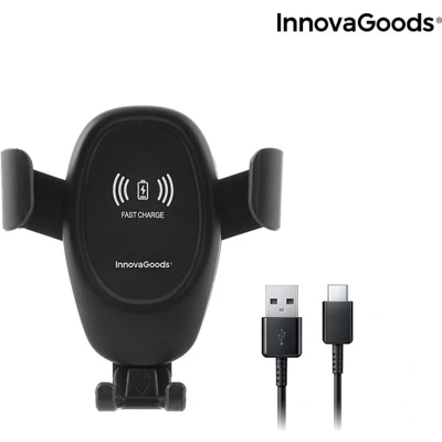 Afbeelding van Mobiele Telefoonhouder met Draadloze oplader voor Auto&#039;s Wolder InnovaGoods