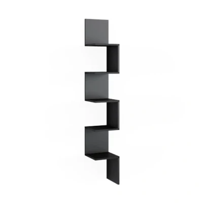 Afbeelding van Vicco Paolo Hoekplank 28 x 175.4 cm met 5 compartimenten Zwart
