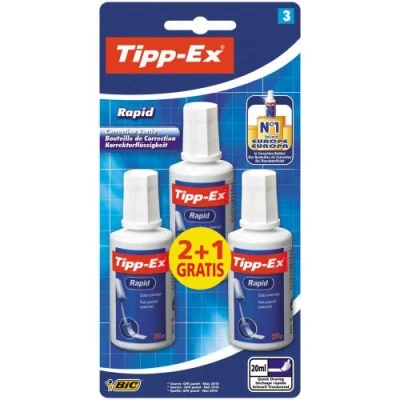 Afbeelding van Correctievloeistof Tipp ex Rapid 20 ml foam 2+1gratis blister