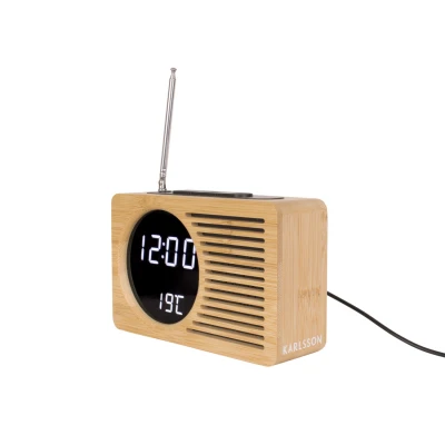 Afbeelding van Karlsson Retro Radio Alarmklok Bamboo