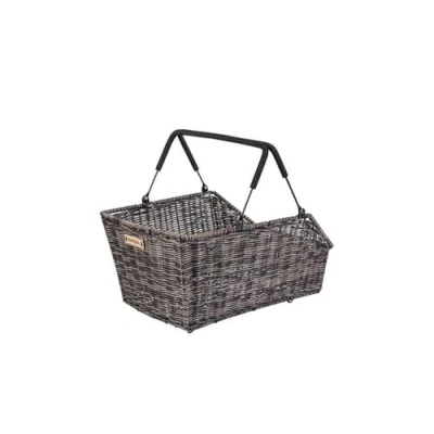 Afbeelding van Fietmand Basil Cento Rattan Look met MIK bevestiging 22 liter 41 x 25 12 cm bruin