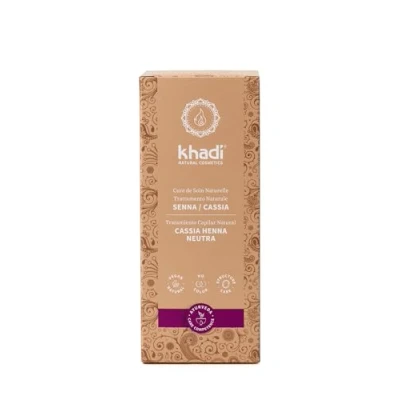 Image de khadi SENNA CASSIA Coloration Végétale, Soin intensif incolore pour la brillance, le volume et tonus, 100% végétal, naturel &amp; végétalien, Cosmétiques naturels certifiés, 100g