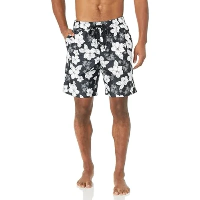 Image de Amazon Essentials Short de Bain 23cm avec Doublure en Maille, Poches, Fermeture à Cordon Homme, Noir, L