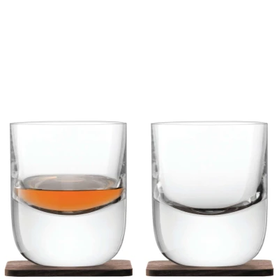 Afbeelding van L.S.A. Whisky Tumbler Glas met Onderzetter 270 ml Set van 2 Stuks Transparent / Glass