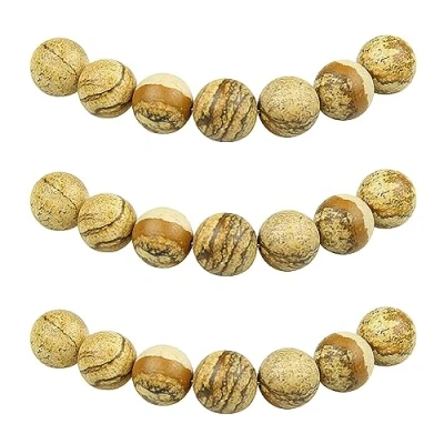 Afbeelding van MJDCB 45 stuks rijgkralen 8 mm jaspis halfedelstenen met gat natuurlijke ronde losse kralen voor het maken van sieraden, armbanden, halskettingen