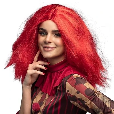 Afbeelding van Boland Pruik Clownette Golvend Halflang Vrouwen Clown Halloween en Horror Clowns Circus