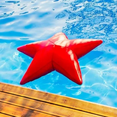 Afbeelding van LIVEDECO Zitzak voor zwembad, rode zeester, drijvend zwembad BiG52