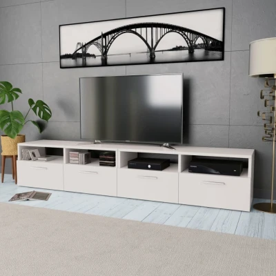 Afbeelding van Tv meubel 95x35x36 cm spaanplaat wit 2 st