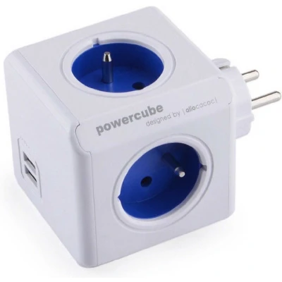 Afbeelding van Allocacoc PowerCube® Original USB Type E (Belgium/France) / Blue