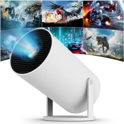 Afbeelding van Mini projector, intelligente beamer 4K/120 ANSI met BT 5.0, Android 11.0, draagbare automatische trapeziumcorrectie, 180 graden, 130 inch, geschikt voor telefoon/PC/HDMI USB