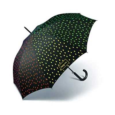 Afbeelding van Happy Rain Long AC 41100 Automatische paraplu met kleurverandering als het nat is, zwart, zwart.