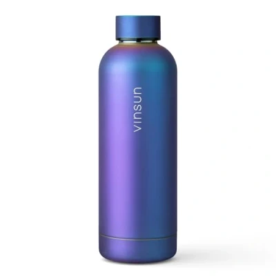 Afbeelding van Vinsun Thermosfles, 500 ml, lekvrij, koolzuurhoudende dranken, BPA vrij, dubbelwandig geïsoleerd, lichte en robuuste drinkfles voor school, sport