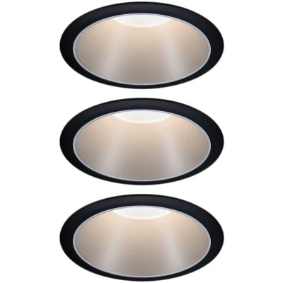 Afbeelding van Paulmann 93408 Cole Coin Inbouwlamp Set van 3 stuks LED 18 W Zwart, Zilver