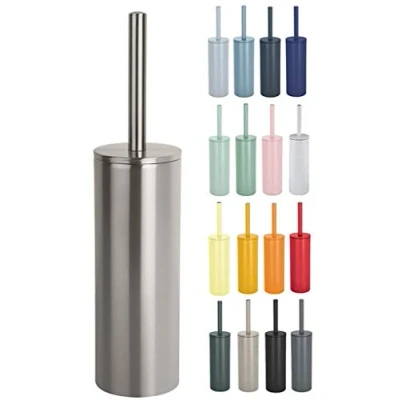 Afbeelding van Spirella Luxe Toiletborstel in houder Cannes zilver metaal 40 x 9 cm met binnenbak