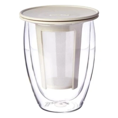 Afbeelding van Bodum K11153 913 Tea For One Afzonderlijke theezeef dubbelwandig glas 35 cl wit