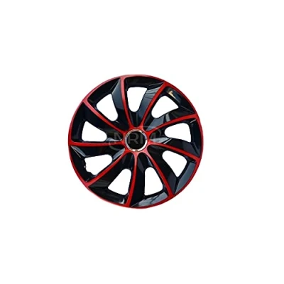 Afbeelding van NRM Stig Extra Wieldoppen 13&quot; Rood &amp; Zwart set van 4 stuks ABS / Duurzaam Resistant