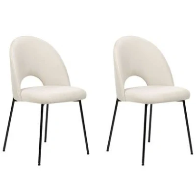Afbeelding van Beliani COVELO Eetkamerstoel set van 2 Beige Polyester
