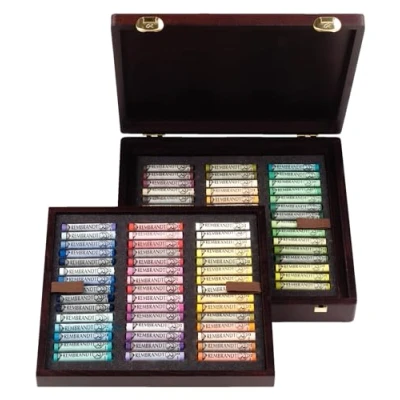 Image de Coffret en bois de 90 pastels payasage