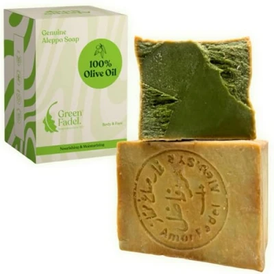 Afbeelding van Green Fadel 100% olijfolie zeep, 1 x 200 g, handgemaakt, veganistisch, pure natuurlijke gezichts en lichaamszeep, douchezeep, natuurproduct