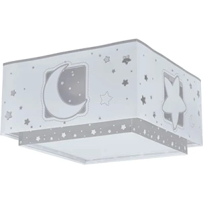 Afbeelding van Dalber plafondlamp voor kinderen, Moonlight maan en sterren, grijs, kroonluchter slaapkamer; 63236E, E27