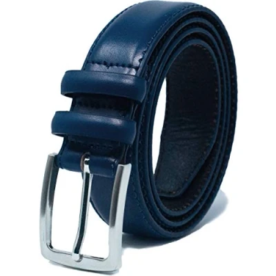 Afbeelding van Ashford Ridge Leren herenriem met dubbele gesp 33 mm, Navy Blauw