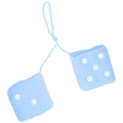 Afbeelding van Race Sport Spiegelhanger Pluche Dobbelstenen 7 X Cm Lichtblauw