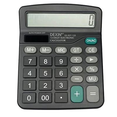 Afbeelding van Gvolatee rekenmachine, rekenmachine op zonne energie, groot lcd display met 12 cijfers, voor kantoor, thuis en school, mini standaardfunctie, bureaurekenmachine grote knoppen, blauw
