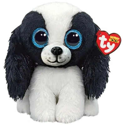 Image de Peluche TY Beaniee Boo&#039;s Small Sissy Le Chien Blanc et Noir