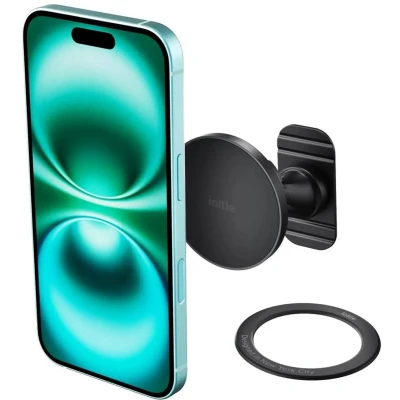 Afbeelding van iOttie iTap 3 Flush Mount Magnetische Telefoonhouder Auto Dashboard Compatibel met MagSafe / Qi2 Geleverd Ring Adapter Zwart