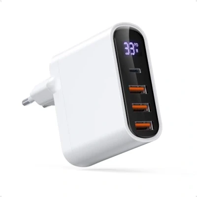 Afbeelding van BHHB USB C 33W oplader 4 poorts snellader Type voeding PD&amp;QC 3.0 wandlader compatibel met iPhone 15/15Pro/15 Pro Max/14/13/12, Samsung Galaxy S23/S22, Google Pixel