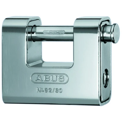 Afbeelding van ABUS Hangslot 92 mono blok 80mm weerbestendig, roestvrij messing/staal zilver