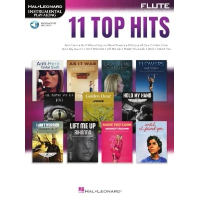 Afbeelding van 11 Top Hits for Flute Instrumental Play Along Songbook Book with Online Audio