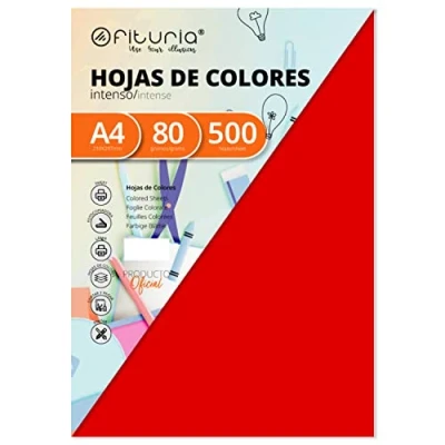 Afbeelding van 500 vellen, A4, 80 g, rood