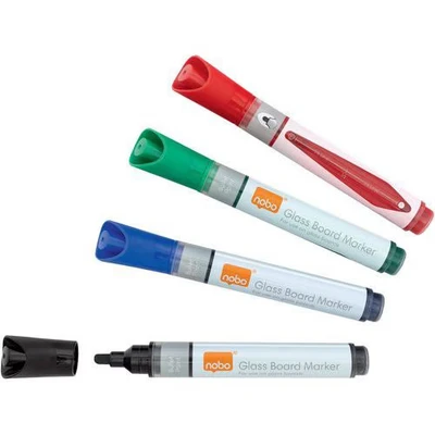 Afbeelding van Nobo Glasbordstift, Geassorteerde Kleuren, Pak Van 4 Glasbordmarker