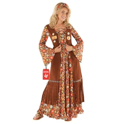 Afbeelding van Morph Lange hippie bruine jurk dames medium