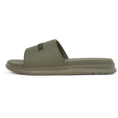 Afbeelding van TOMMY HILFIGER Toboggan de piscine double densité pour homme, kaki (vert kaki), 42 EU, Vert kaki, 43 EU