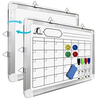 Afbeelding van Wandkalenderset, whiteboard, 38 x 30 cm, magnetische maandkalender, uitwisbaar, met 1 gum, 4 droog afwisbare kleurstiften en magneten