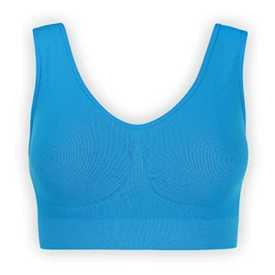 Afbeelding van UnsichtBra Bustier beha zonder beugel, voor welzijn, sport, borstvoeding, &#039;s nachts, verkrijgbaar in verschillende kleuren, Blauw
