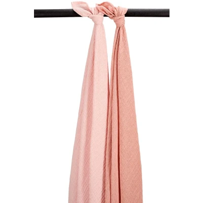 Afbeelding van Meyco Swaddle Doek Pre Washed Soft Rose/Rose 2 pack