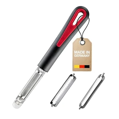 Afbeelding van Westmark 3 delige dunschiller set 1 tomaten/kiwi + julienne mes standaard mes, messen, Tomfix Gallant roestvrij staal/kunststof, zwart/rood, 294622E6