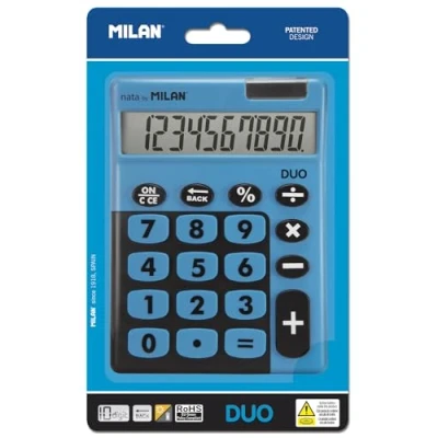 Afbeelding van Rekenmachine Milan DUO Blauw 14,5 x 10,6 2,1 cm
