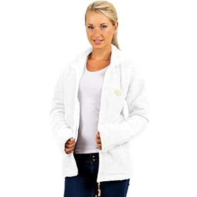Afbeelding van Reichstadt Fleecejas voor dames, pluizig, Wit.