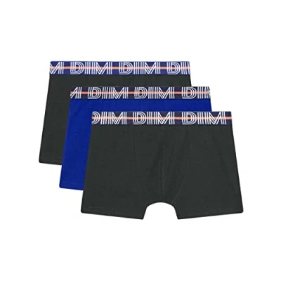 Afbeelding van Dim Boxershorts voor jongens, EcoDIM katoen, stretch, 3 stuks, blauw/zwart/zwart