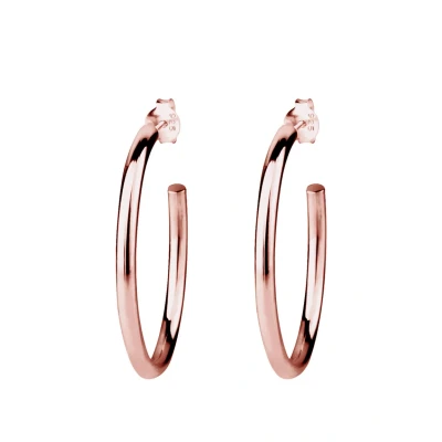 Afbeelding van Elli Creolen Basic Klassisch Oorbellen Rose goldcoloured, Dames, Maat: One Size, gold coloured