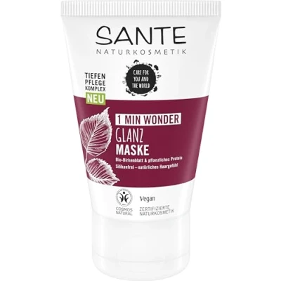 Afbeelding van SANTE Naturkosmetik Brilliant 3 minuten, biologische berkenbladeren en plantaardige eiwit, intensieve haarverzorging, voor verbeterde glans soepelheid, veganistisch, 100 ml