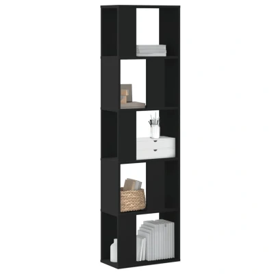 Afbeelding van Boekenkast 5 laags 45x23,5x162,5 cm bewerkt hout zwart